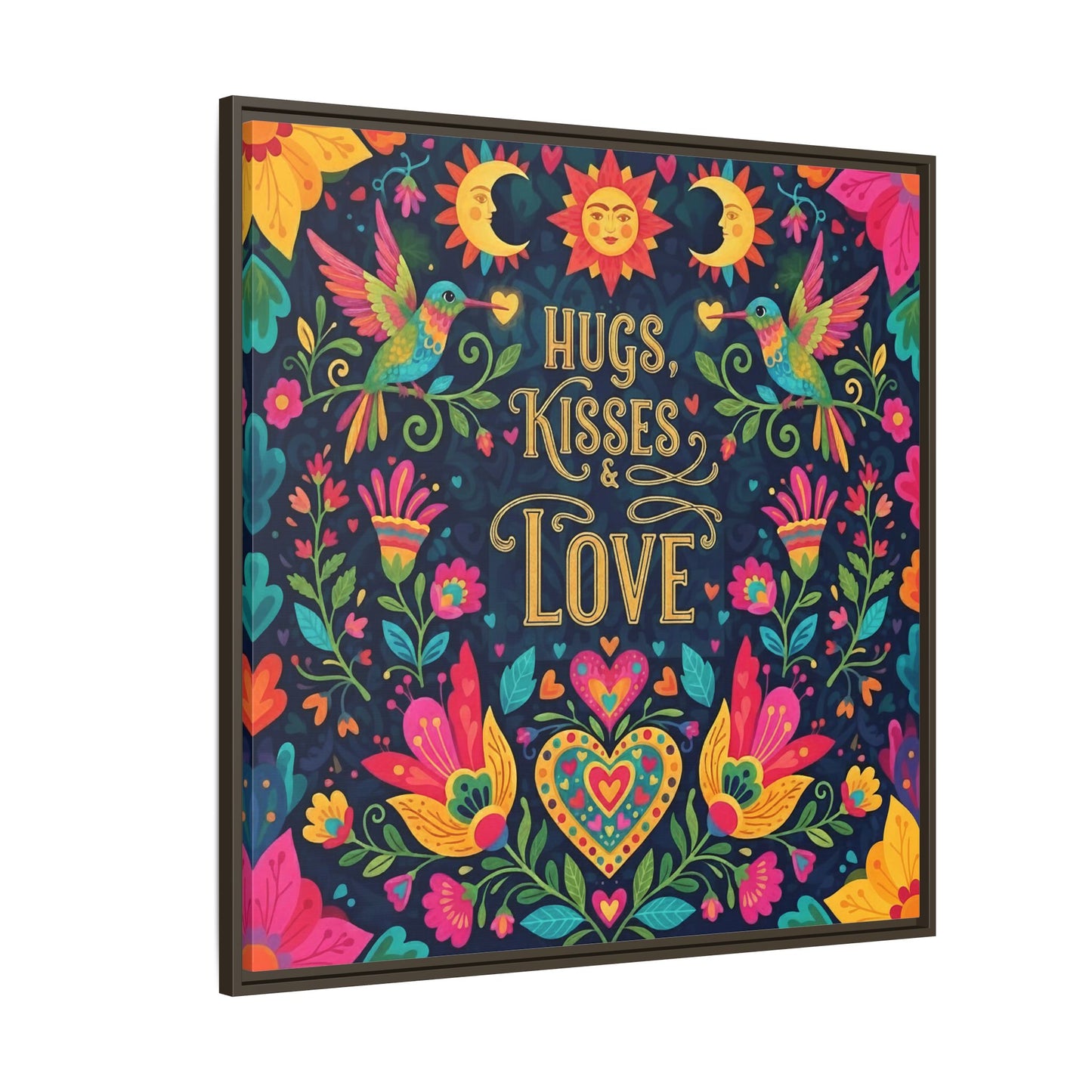 Hugs, Kisses & Love - Framed Canvas