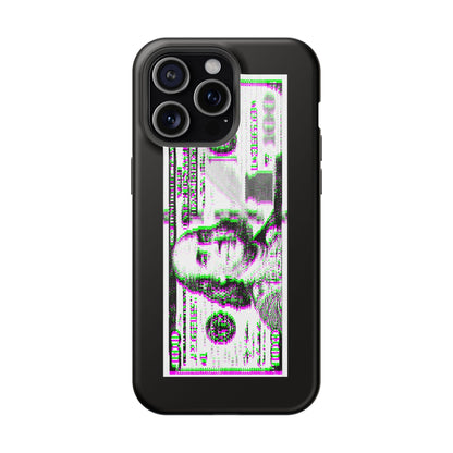 100 Dollars Bill - Green/Magenta Glitch - Magnetic Phone Case