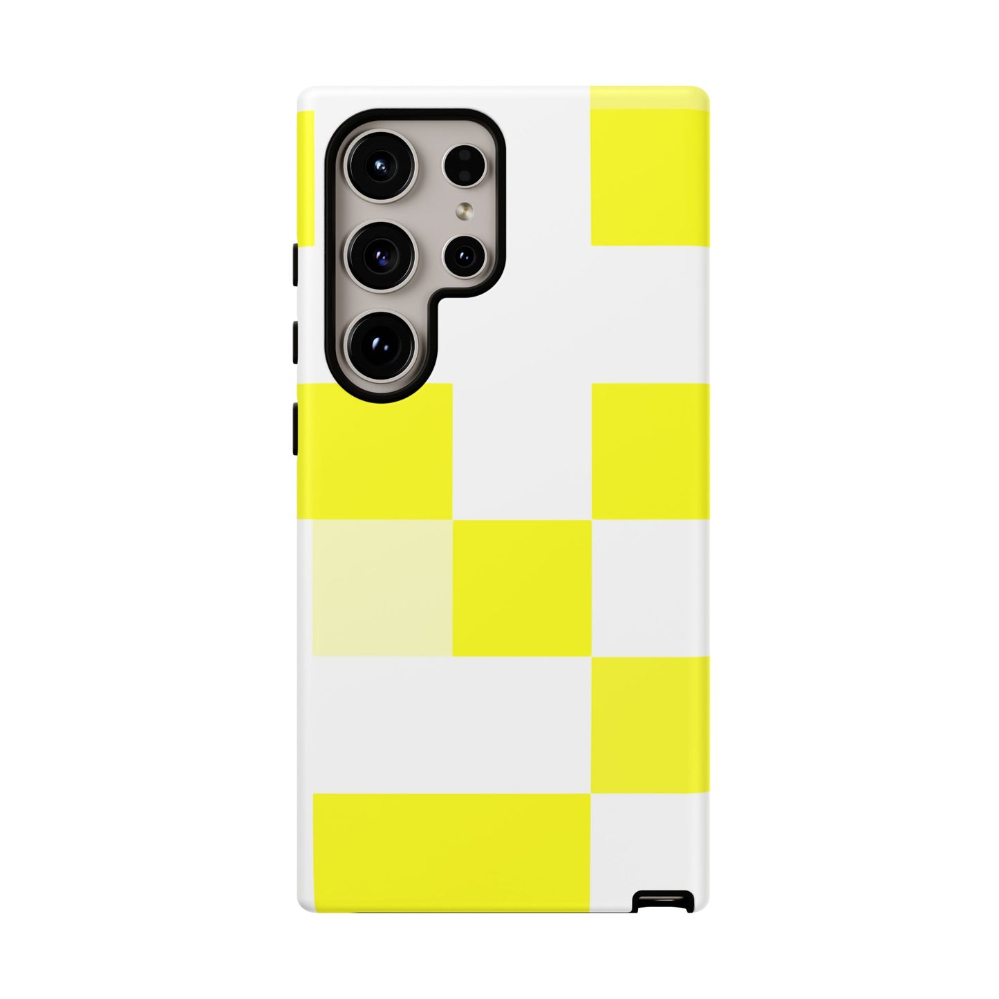 Yellow Pixel Grid - Phone Case