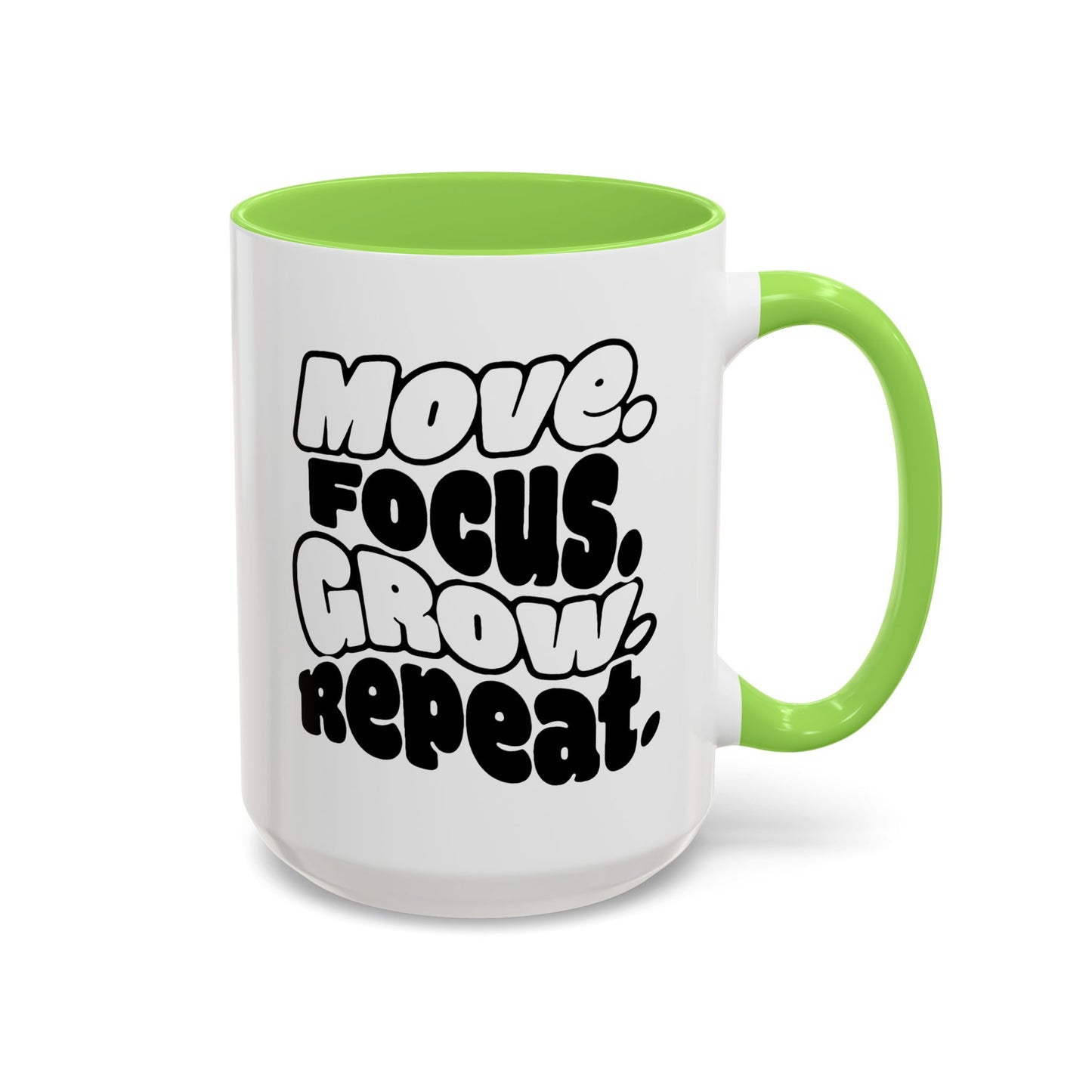 Move. Focus. Grow. Repeat. - Colorful Mug