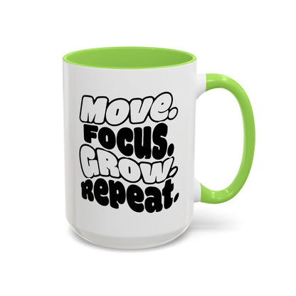 Move. Focus. Grow. Repeat. - Colorful Mug
