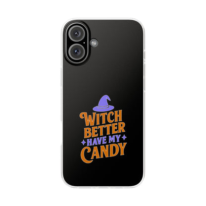 Spooky Witch Flexi Case, Halloween Phone Cover, Witch Themed Phone Case, Cute Candy Case, Trick or Treat Gift, Holiday Accessory