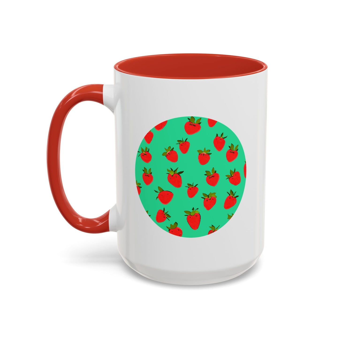 Strawberry Pattern - Color Accent Mug