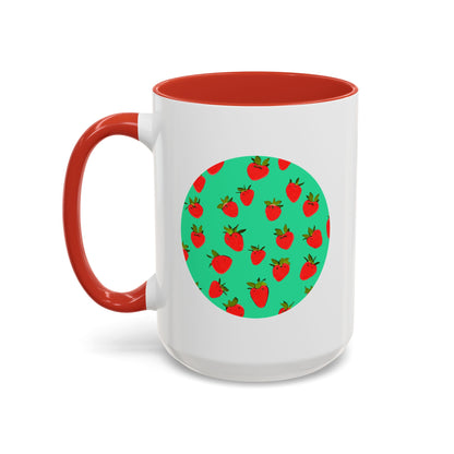 Strawberry Pattern - Color Accent Mug