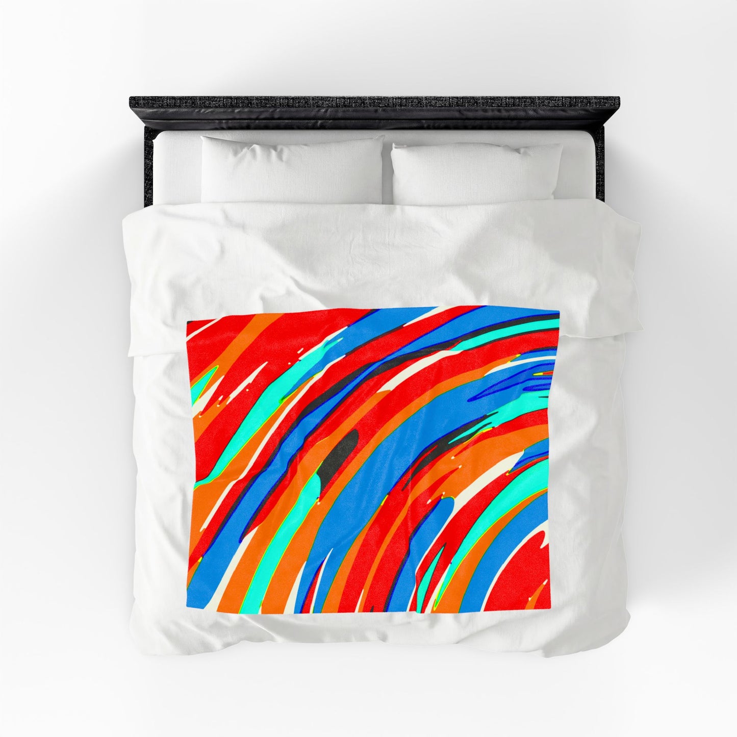 Abstract Rainbow Swirl Arc - Plush Blanket