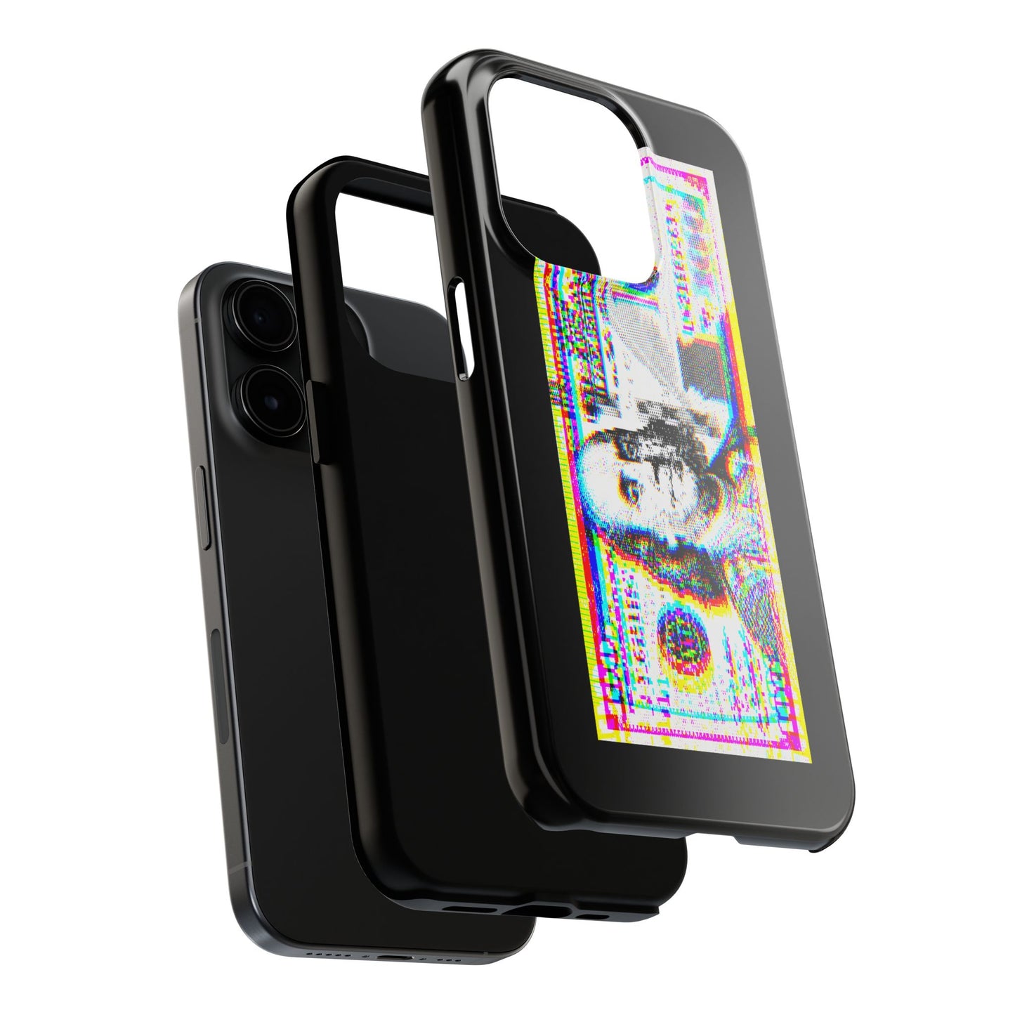 100 Dollars Bill - Neon Color Explosion - Phone Case