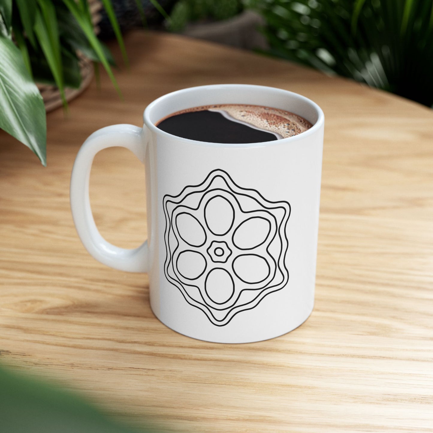 Elegant Monochrome Ceramic Mug, Modern Coffee Cup, Minimalist Tea Mug, Perfect Gift for Housewarmings, Birthdays, or Holidays