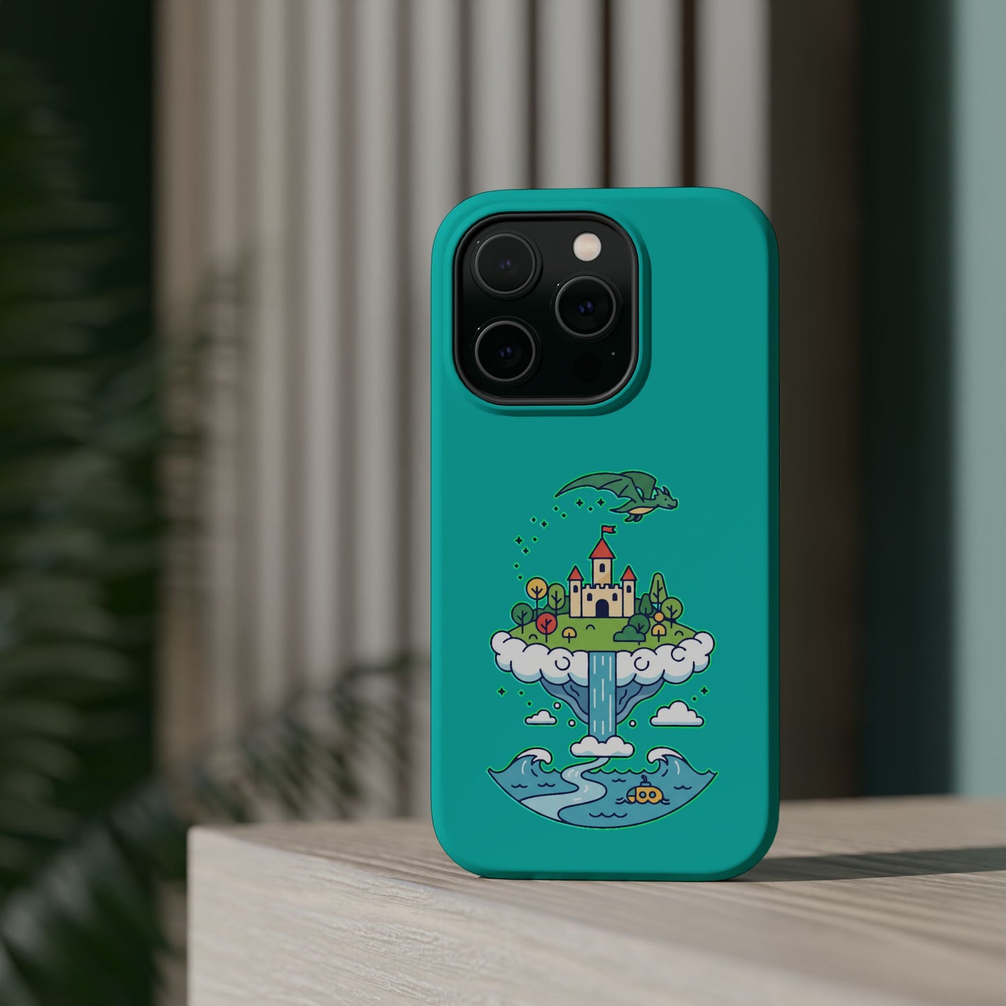 Floating Castle Dragon - Magical Fantasy Island - Magnetic Phone Case