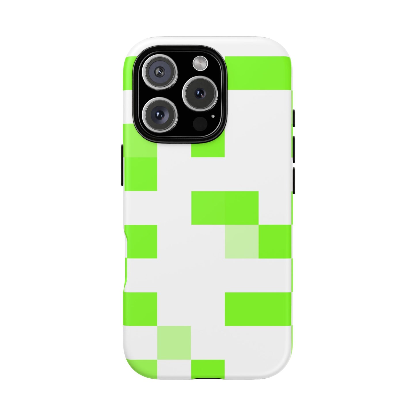 Lime Green Pixel Grid - Phone Case