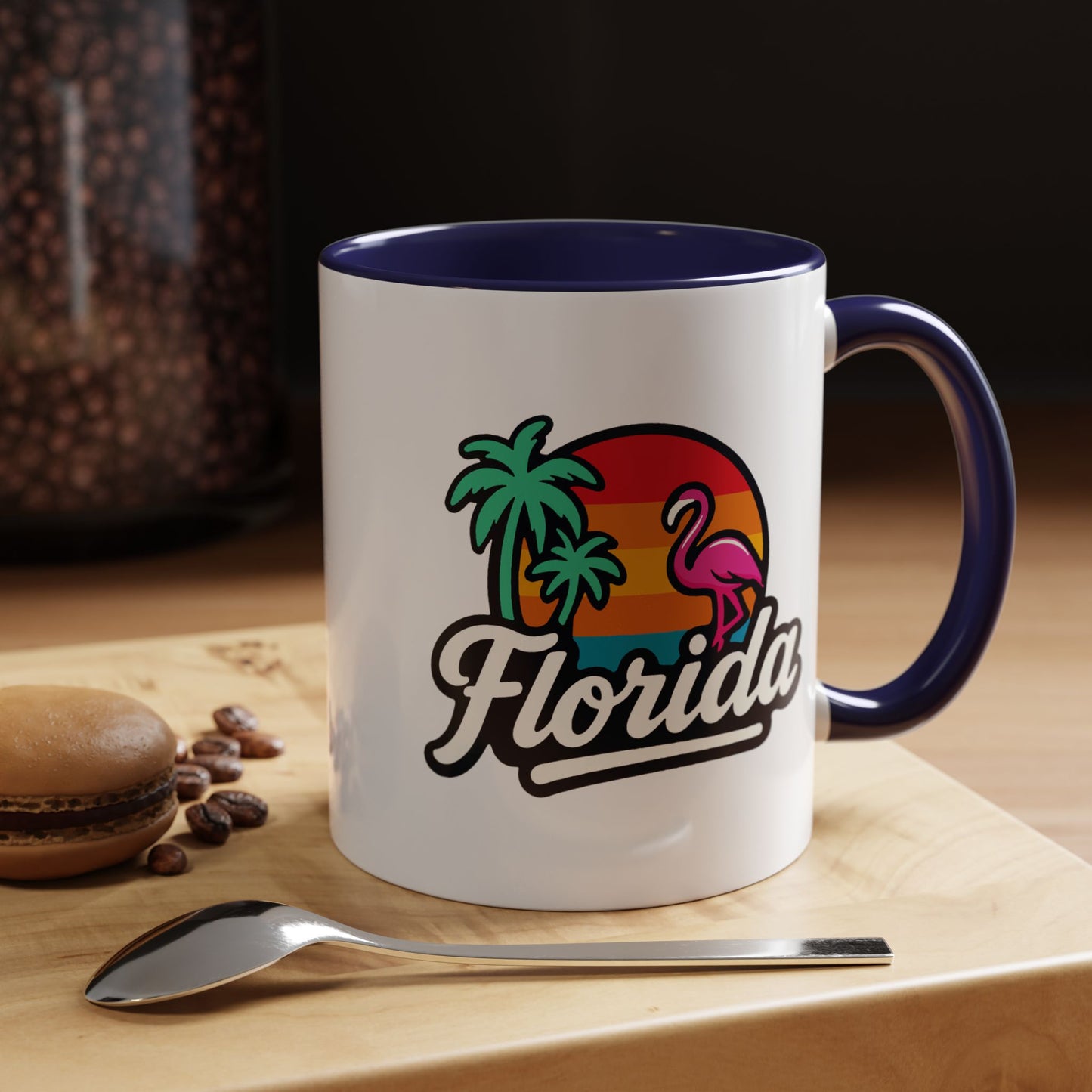 Florida Sunset Palm - Color Accent Mug