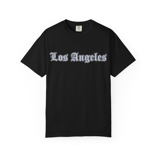 Los Angeles Vintage Garment-Dyed T-Shirt, Casual Wear, Street Style, Summer Fashion, Travel Souvenir, Gift for Her/Him - Silver Edition