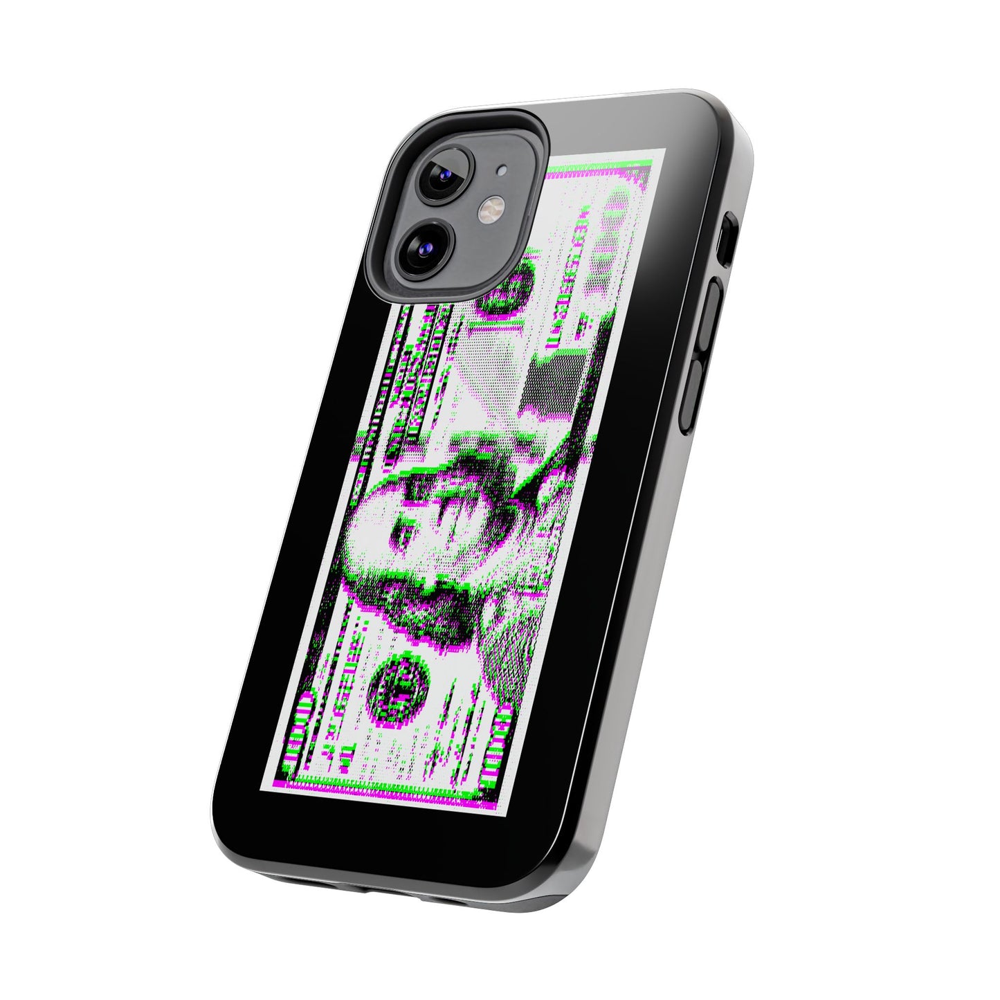 100 Dollars Bill - Green/Magenta Glitch - Phone Case