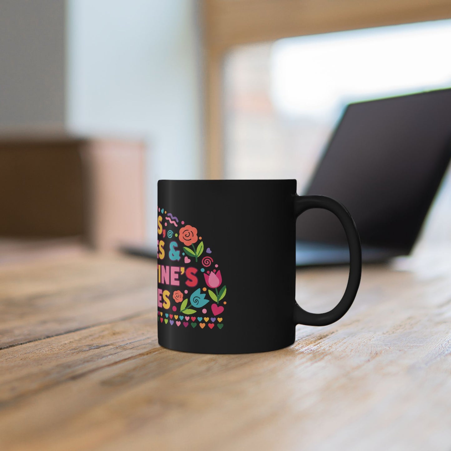 Hugs, Kisses & Valentine’s Wishes - Black Mug