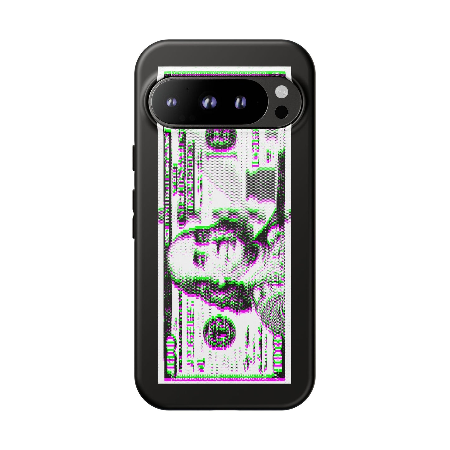 100 Dollars Bill - Green/Magenta Glitch - Phone Case
