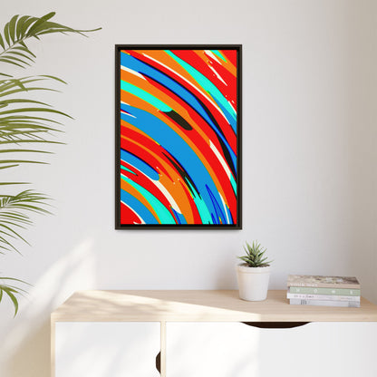 Abstract Rainbow Swirl Arc - Framed Canvas