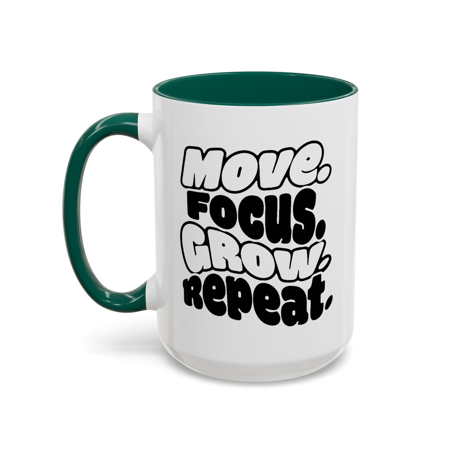 Move. Focus. Grow. Repeat. - Colorful Mug