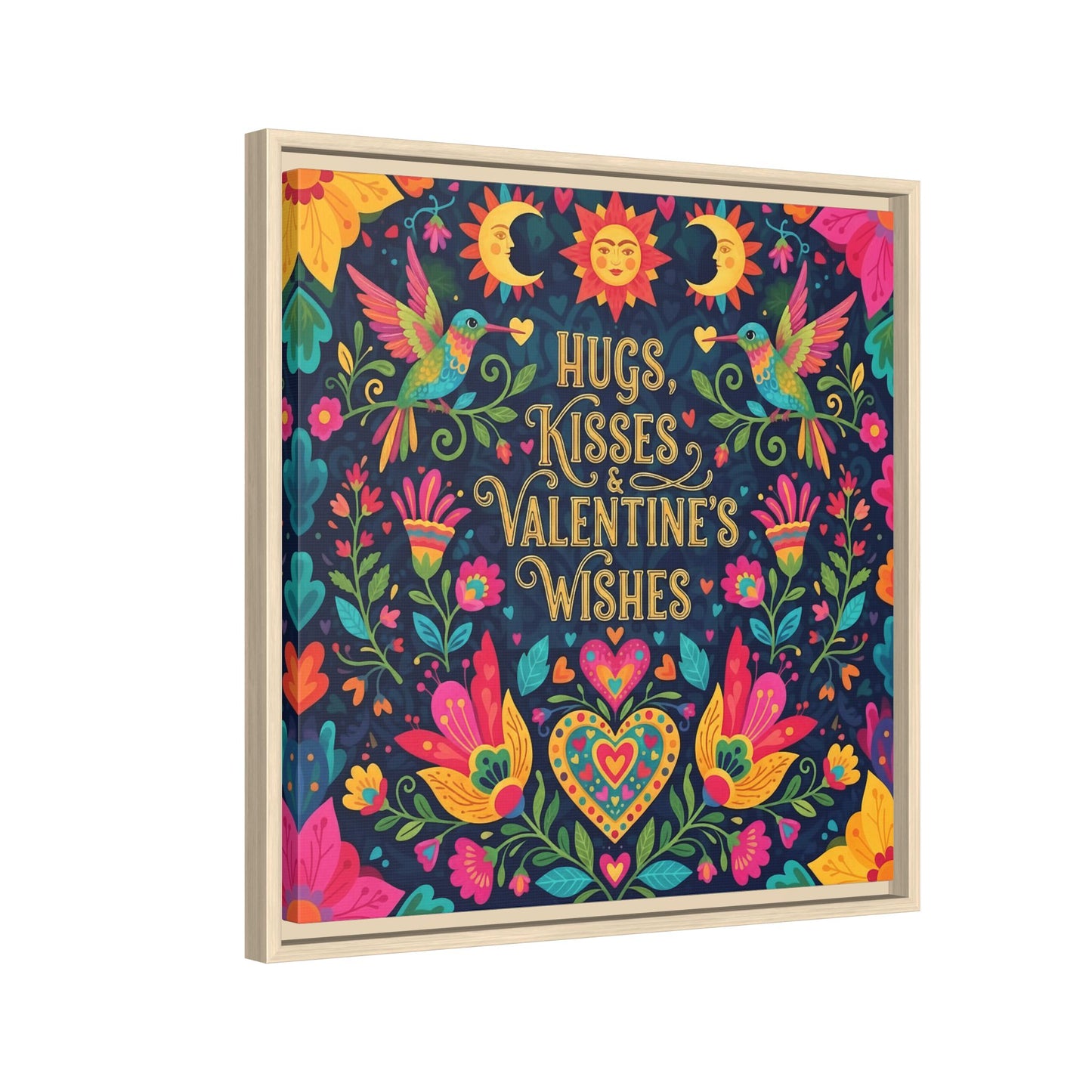 Hugs, Kisses & Valentine’s Wishes - Framed Canvas