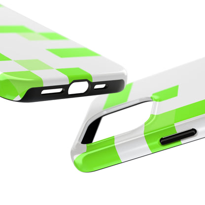 Lime Green Pixel Grid - Phone Case