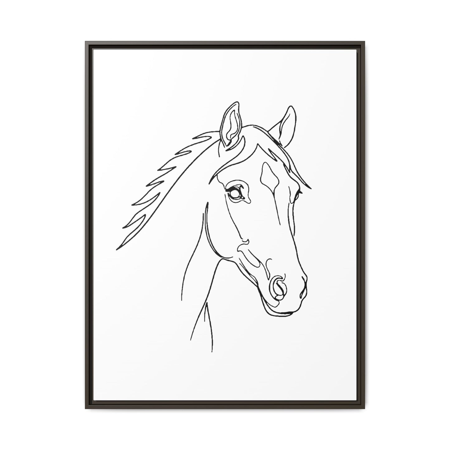 Horse Portrait Sketch - Framed Canvas