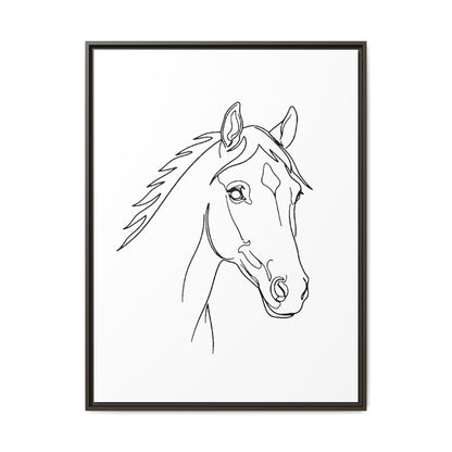 Horse Portrait Sketch - Framed Canvas