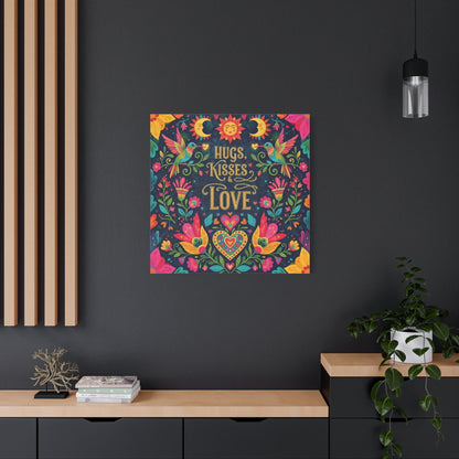 Hugs, Kisses & Love - Stretched Canvas