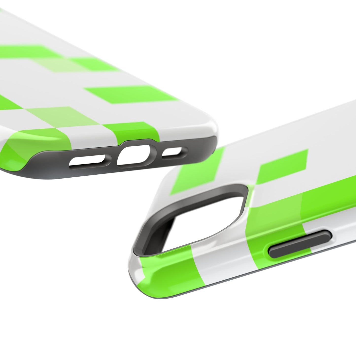 Lime Green Pixel Grid - Magnetic Phone Case