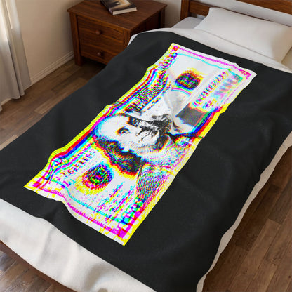 100 Dollars Bill - Neon Color Explosion - Plush Blanket