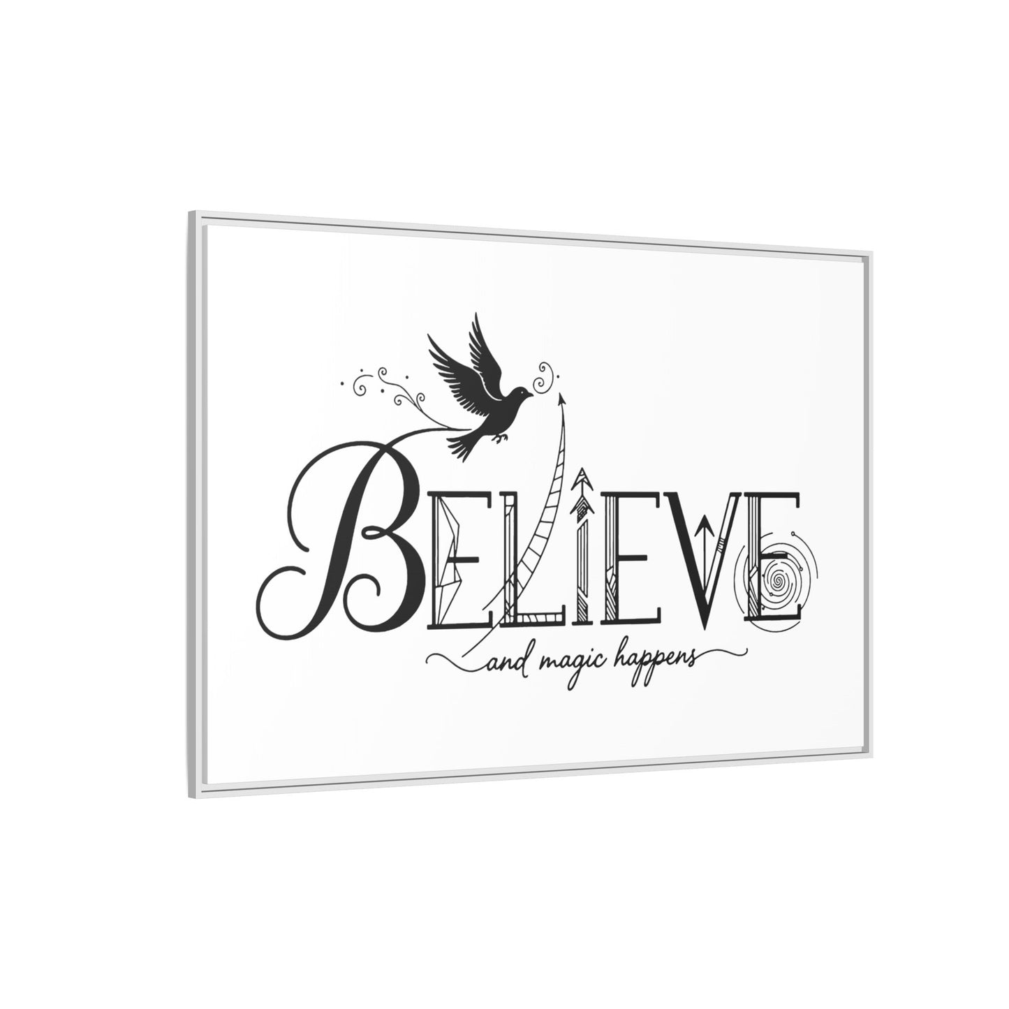 Believe and Magic Happens - Framed Canvas