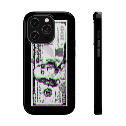 100 Dollars Bill - Green/Magenta Glitch - Magnetic Phone Case