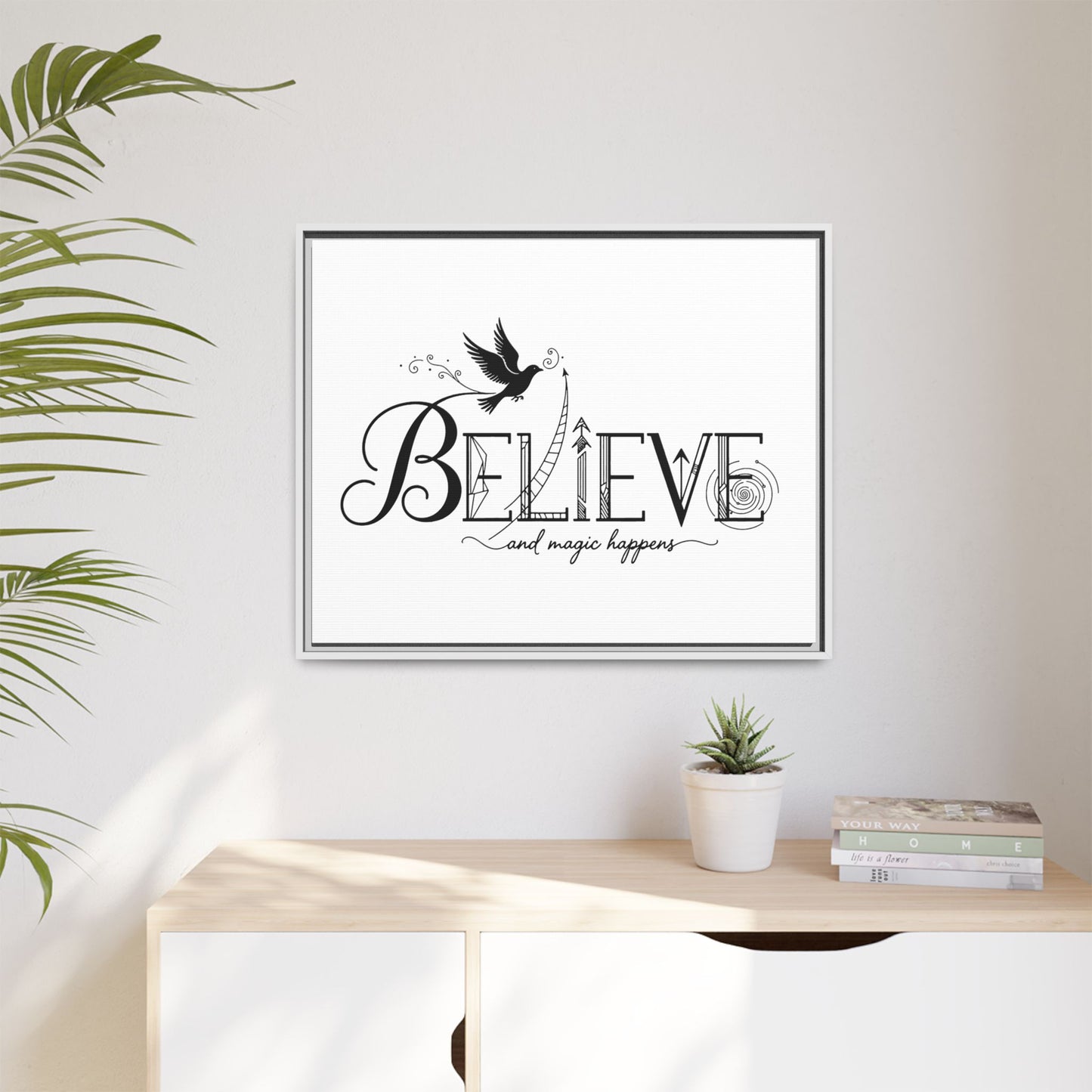 Believe and Magic Happens - Framed Canvas
