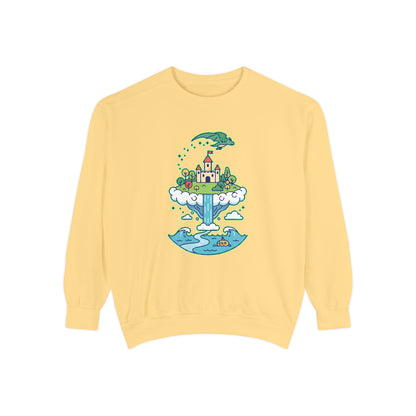Floating Castle Dragon - Magical Fantasy Island - Sweatshirt
