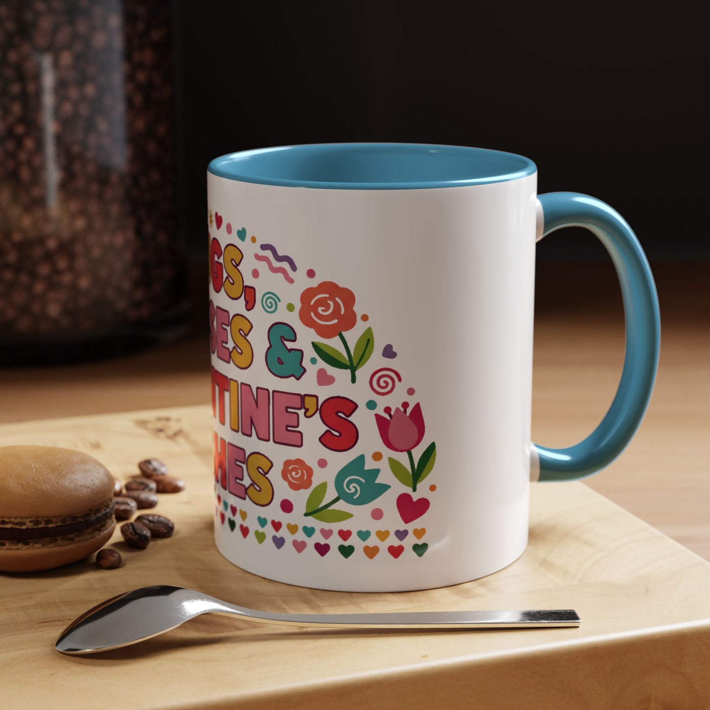 Hugs, Kisses & Valentine’s Wishes - Color Accent Mug