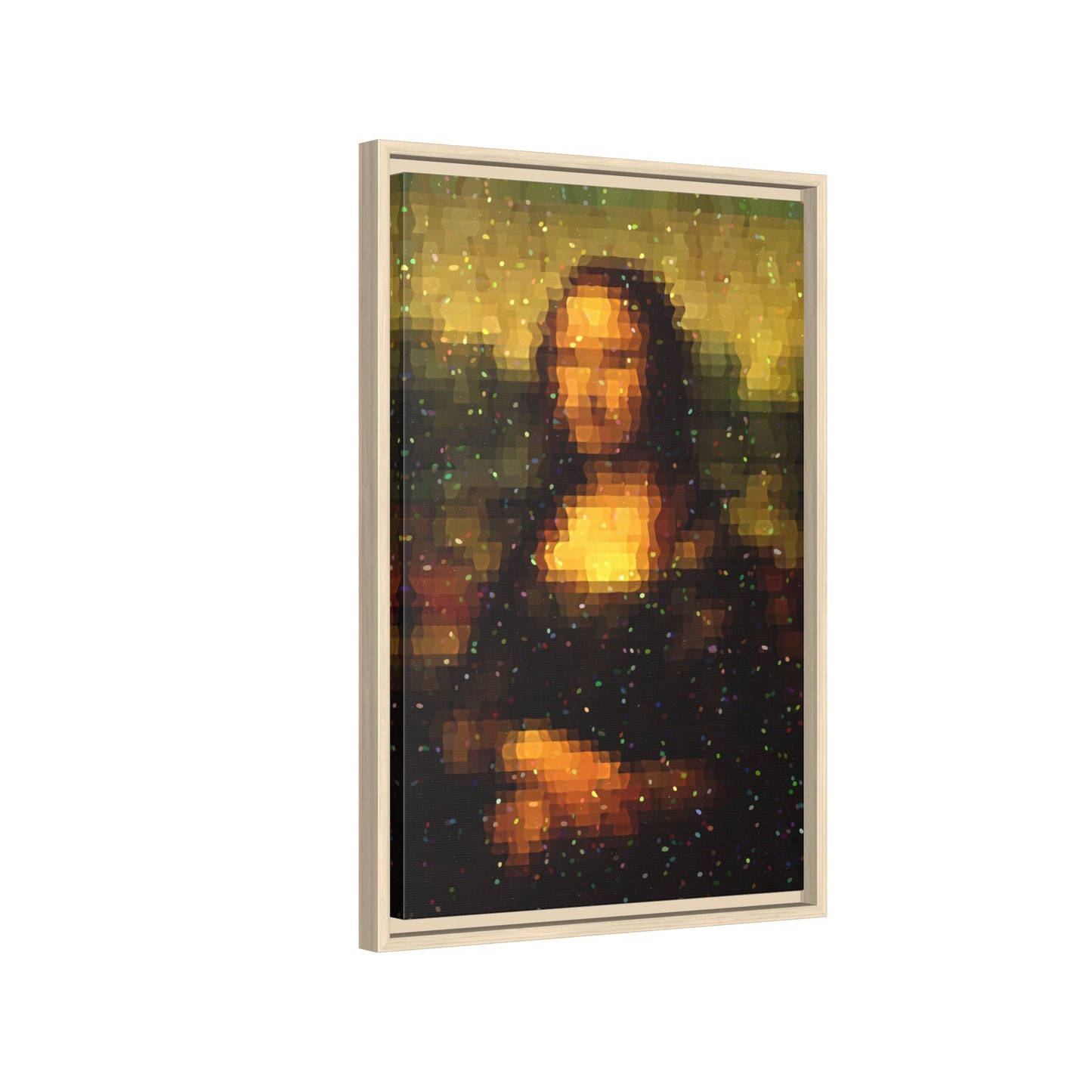 Pixel Muse — Silent Smile - Framed Canvas