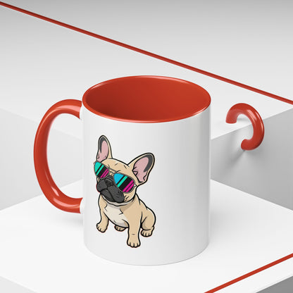 French Bulldog with Sunglasses - Color Accent Mug