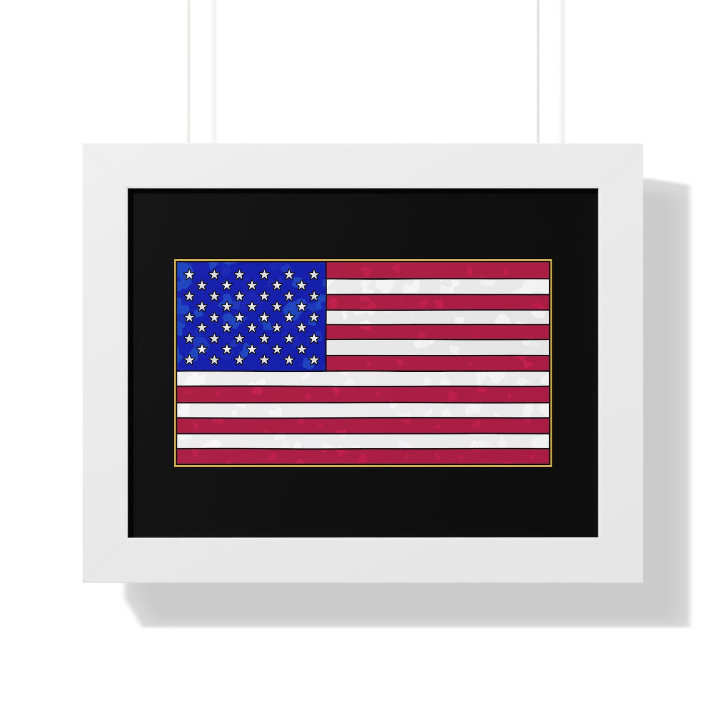 New Glory American Flag (Gold Edge Edition) - Framed Poster