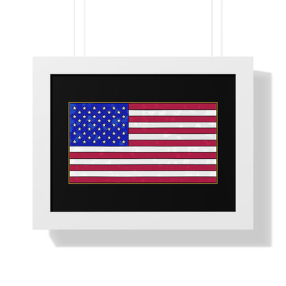 New Glory American Flag (Gold Edge Edition) - Framed Poster