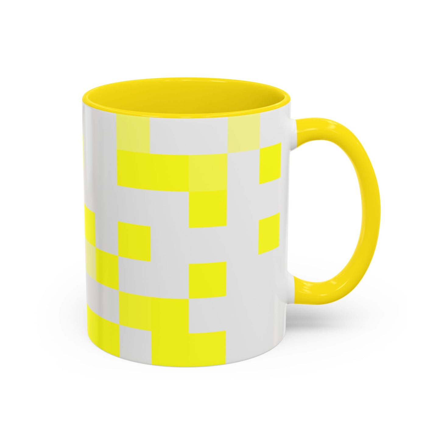 Yellow Pixel Grid - Color Accent Mug