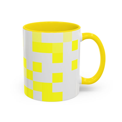Yellow Pixel Grid - Color Accent Mug