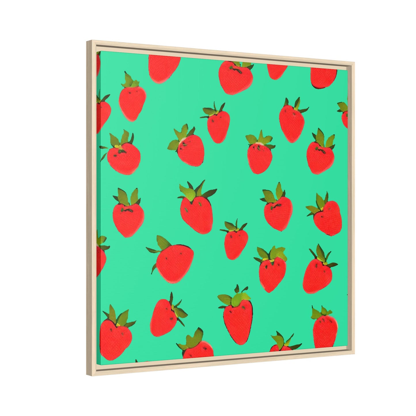 Strawberry Pattern - Framed Canvas