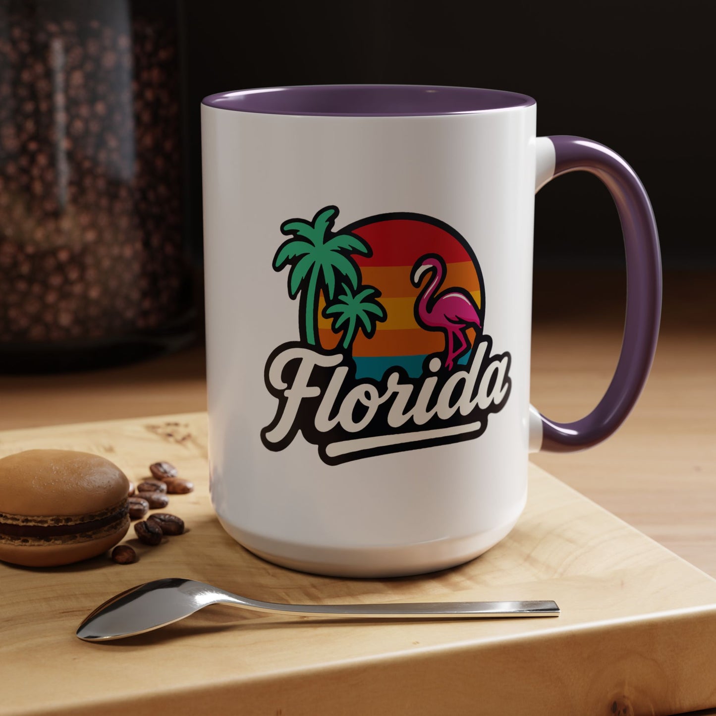 Florida Sunset Palm - Color Accent Mug