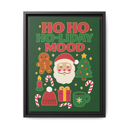 Framed Canvas Art, Festive Holiday, Cheerful Wall Art for Christmas, Santa Decor, Ho Ho Ho Seasonal Gift, Holiday Mood Wall Art