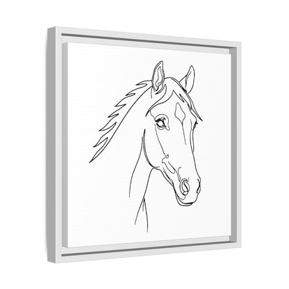 Horse Portrait Sketch - Framed Canvas