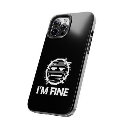 I’m Fine Glitched Smiley - Phone Case