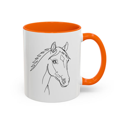 Horse Portrait Sketch - Color Accent Mug