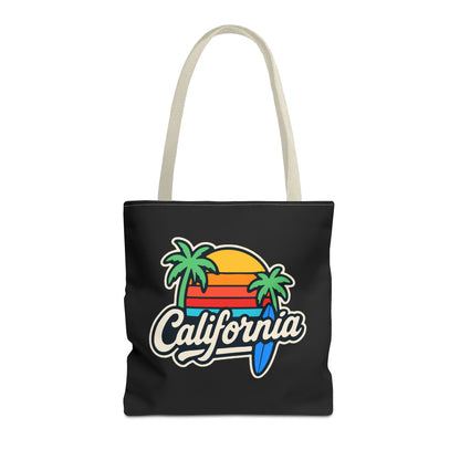 California Retro Tote Bag - Beach Vibes, Summer Accessory, Travel Bag, Gift for Friends, Eco-Friendly Shopping