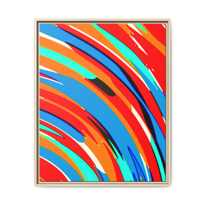Abstract Rainbow Swirl Arc - Framed Canvas