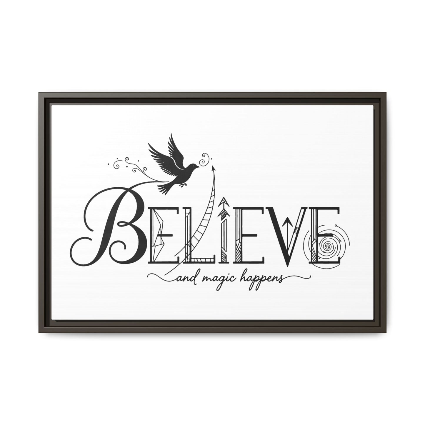 Believe and Magic Happens - Framed Canvas