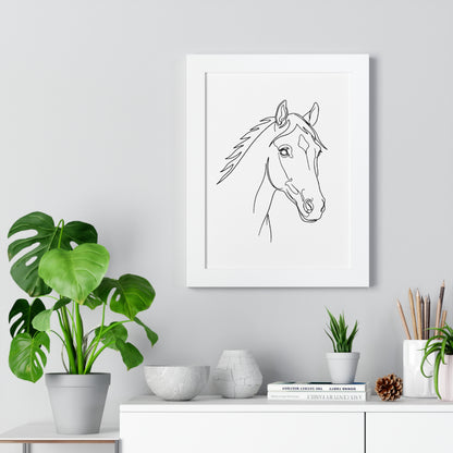 Horse Portrait Sketch - Framed Poster