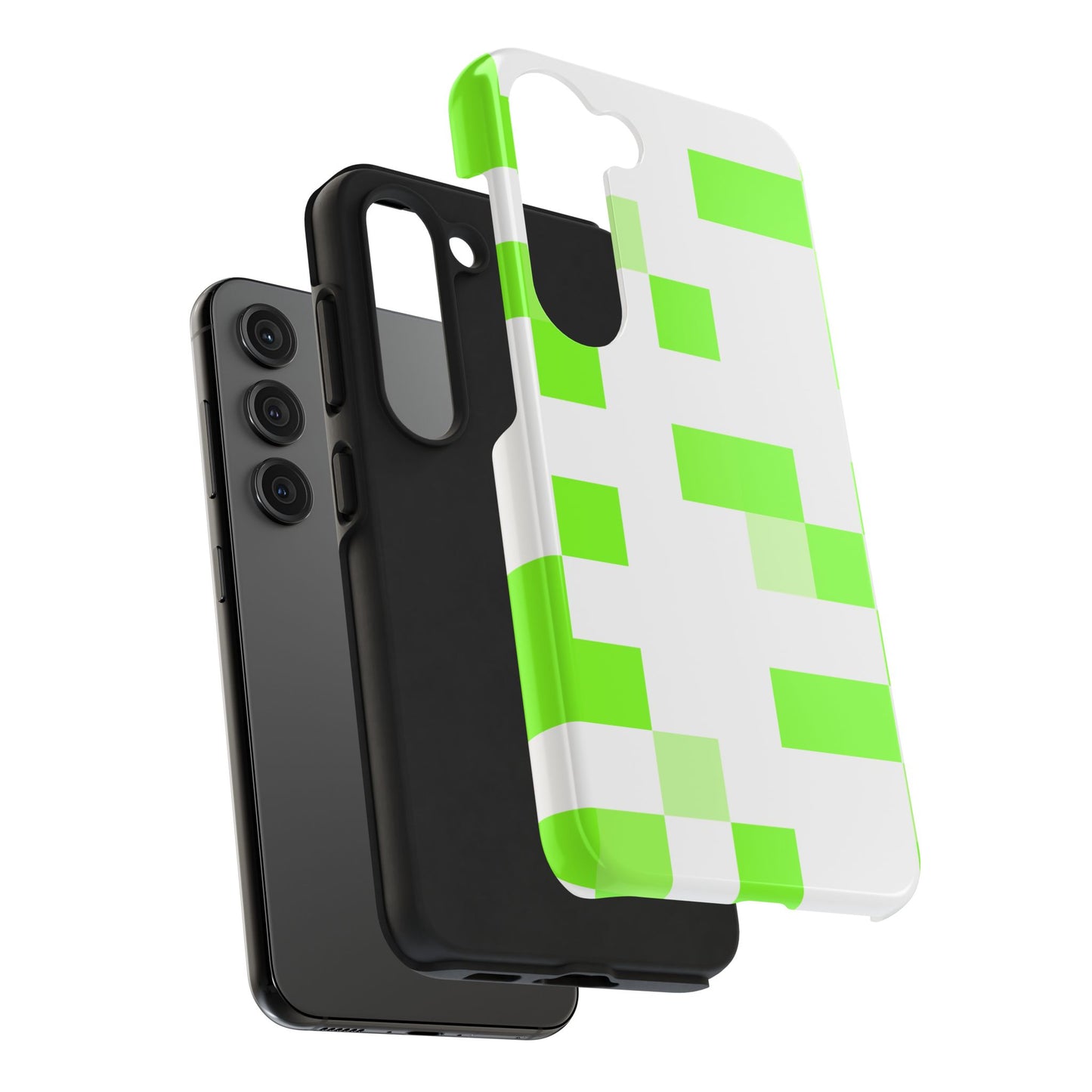 Lime Green Pixel Grid - Phone Case