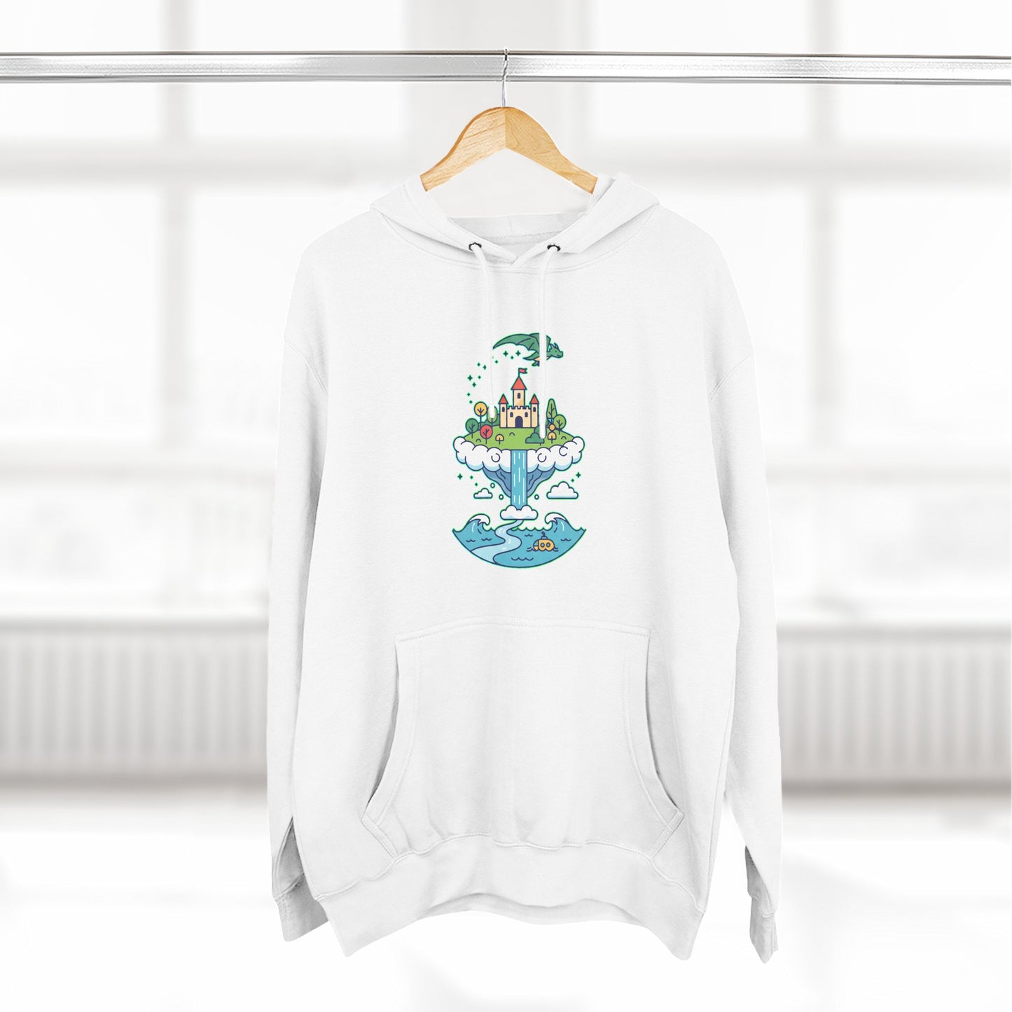 Floating Castle Dragon - Magical Fantasy Island - Hoodie